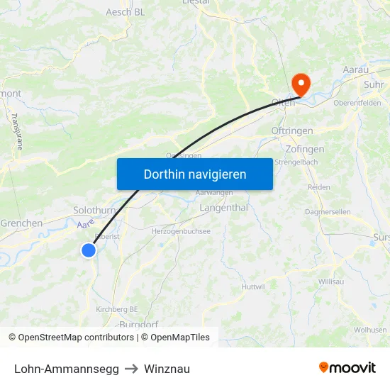 Lohn-Ammannsegg to Winznau map