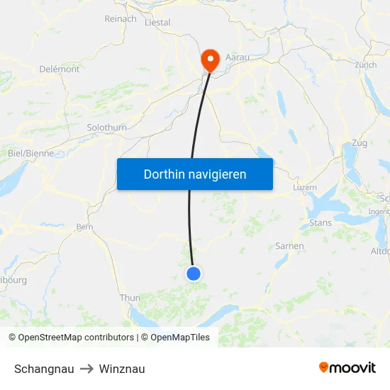 Schangnau to Winznau map