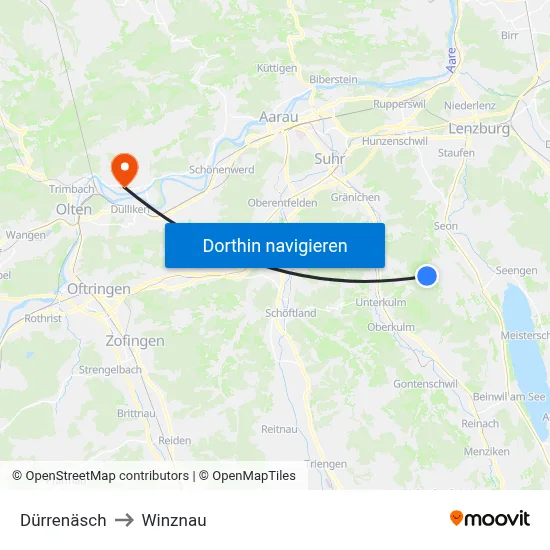 Dürrenäsch to Winznau map