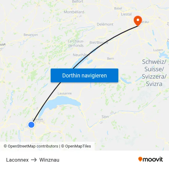 Laconnex to Winznau map