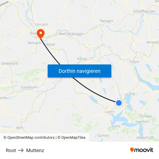 Root to Muttenz map