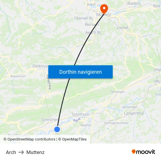 Arch to Muttenz map