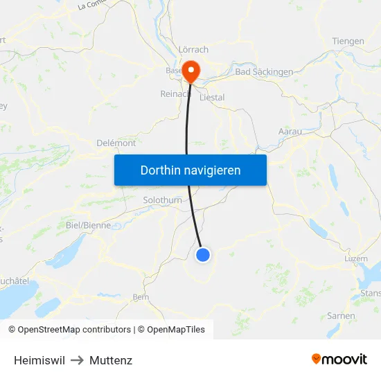 Heimiswil to Muttenz map
