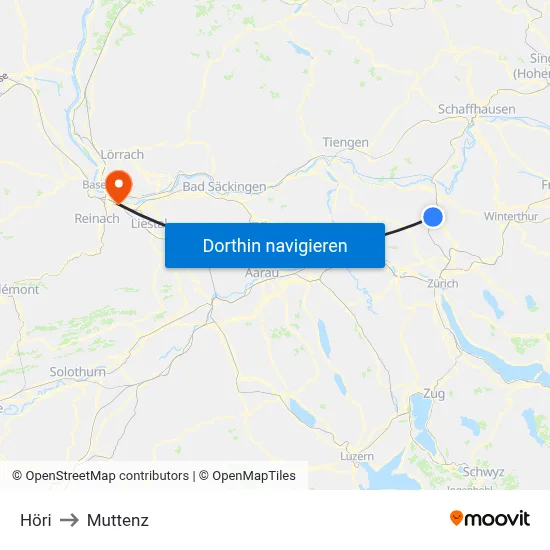 Höri to Muttenz map