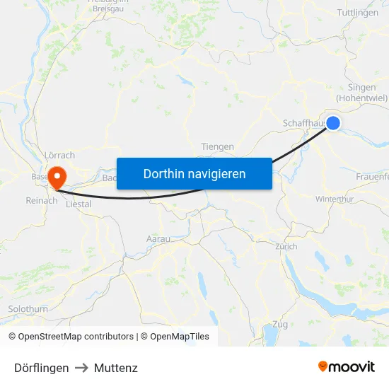 Dörflingen to Muttenz map