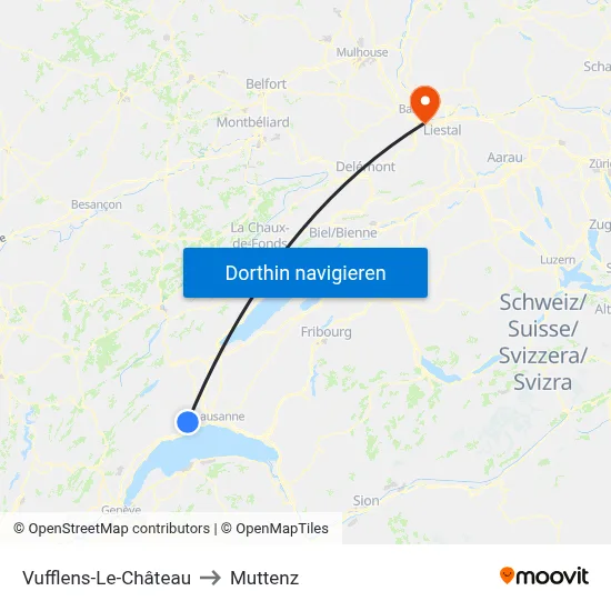 Vufflens-Le-Château to Muttenz map