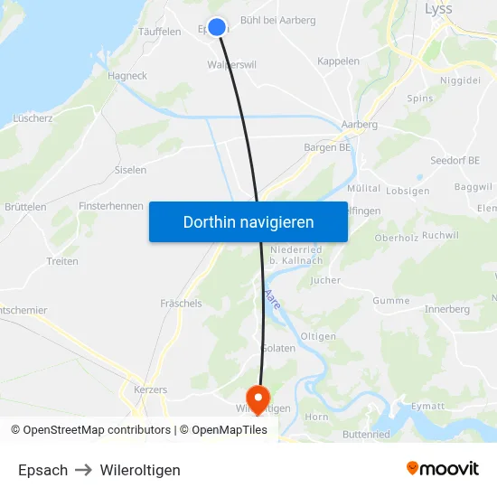 Epsach to Wileroltigen map
