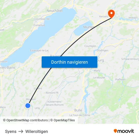 Syens to Wileroltigen map