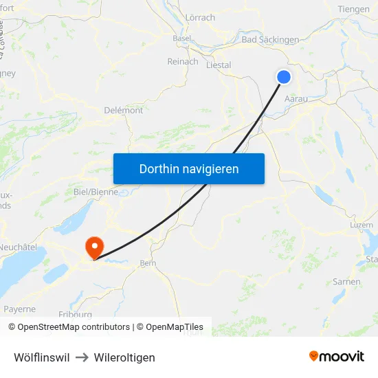 Wölflinswil to Wileroltigen map