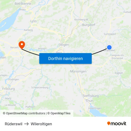 Rüderswil to Wileroltigen map