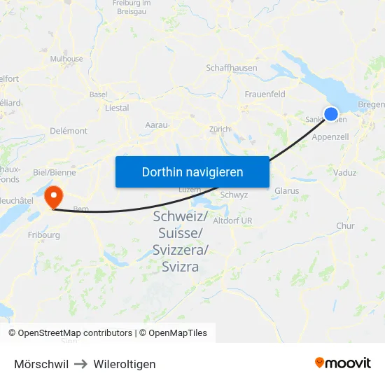 Mörschwil to Wileroltigen map