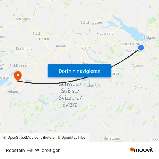 Rebstein to Wileroltigen map