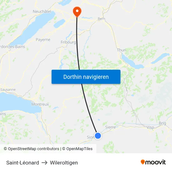 Saint-Léonard to Wileroltigen map