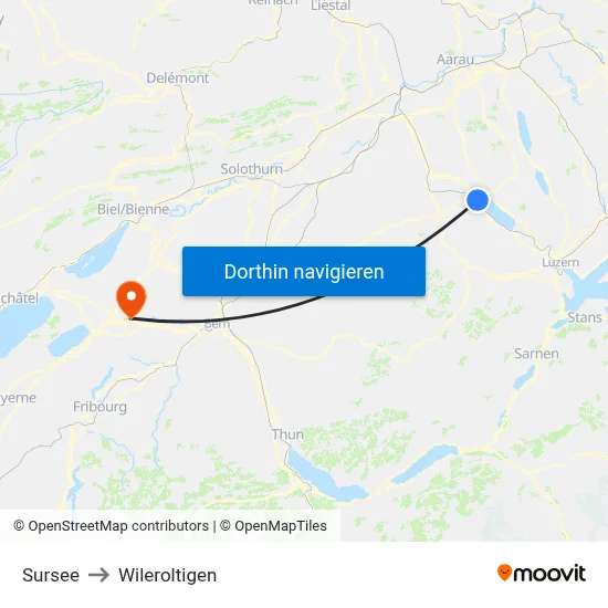 Sursee to Wileroltigen map