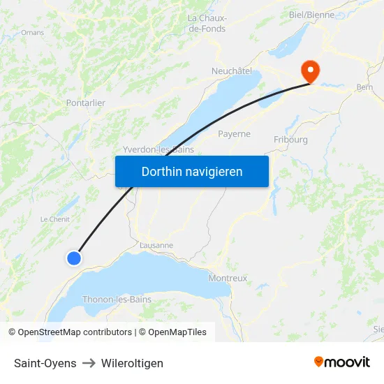 Saint-Oyens to Wileroltigen map