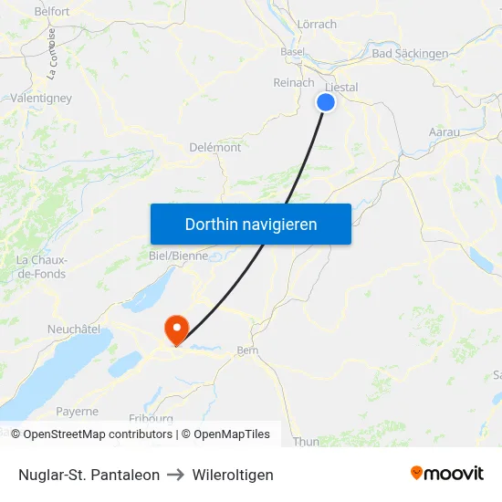 Nuglar-St. Pantaleon to Wileroltigen map