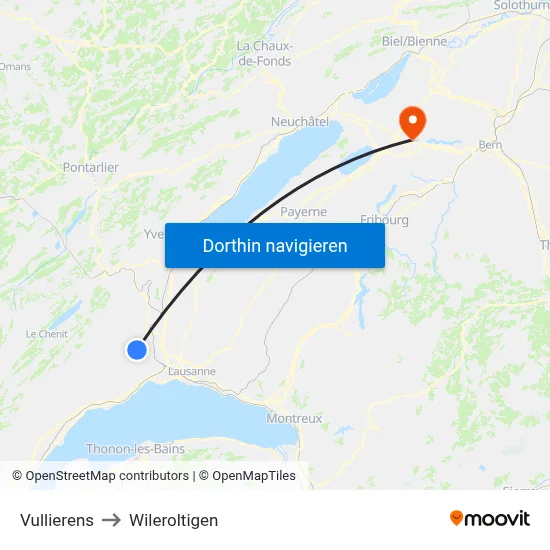 Vullierens to Wileroltigen map