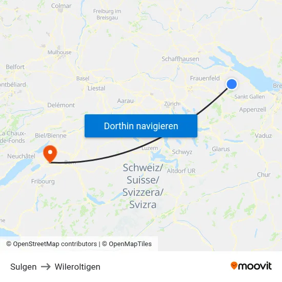 Sulgen to Wileroltigen map