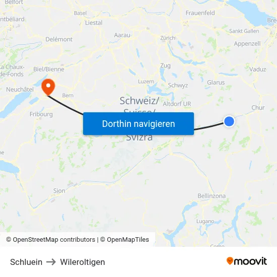 Schluein to Wileroltigen map