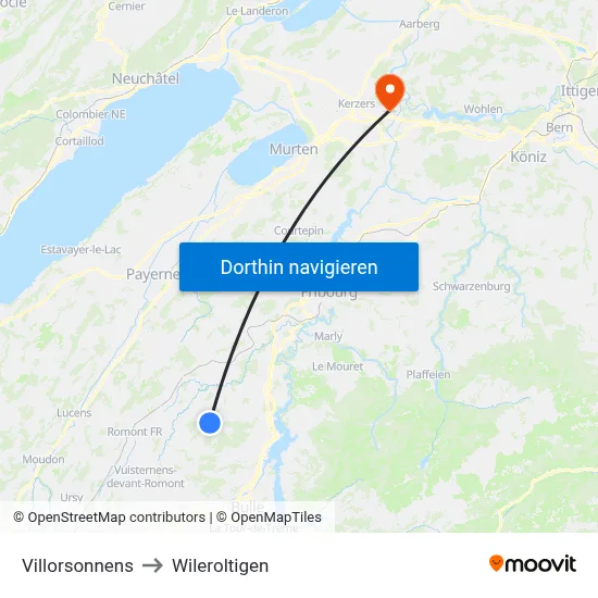 Villorsonnens to Wileroltigen map