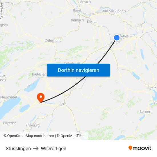 Stüsslingen to Wileroltigen map