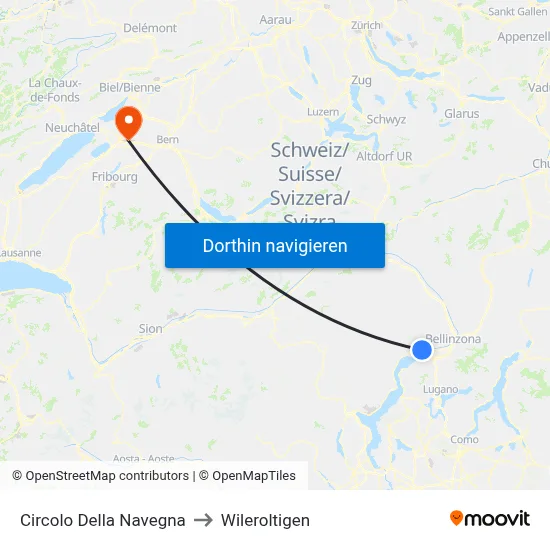 Circolo Della Navegna to Wileroltigen map