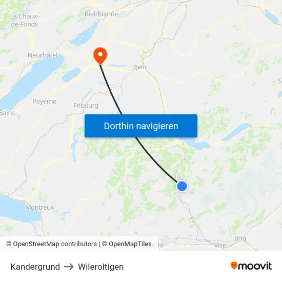 Kandergrund to Wileroltigen map