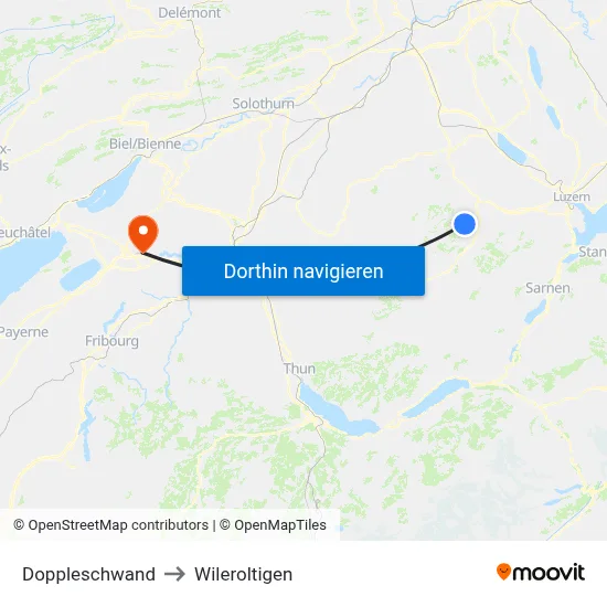 Doppleschwand to Wileroltigen map