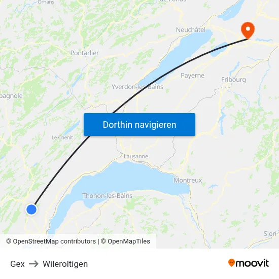 Gex to Wileroltigen map
