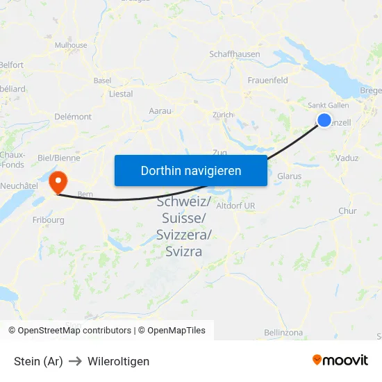 Stein (Ar) to Wileroltigen map