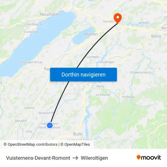 Vuisternens-Devant-Romont to Wileroltigen map
