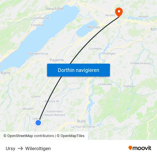Ursy to Wileroltigen map