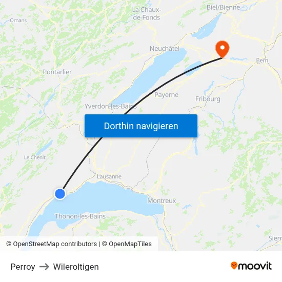 Perroy to Wileroltigen map