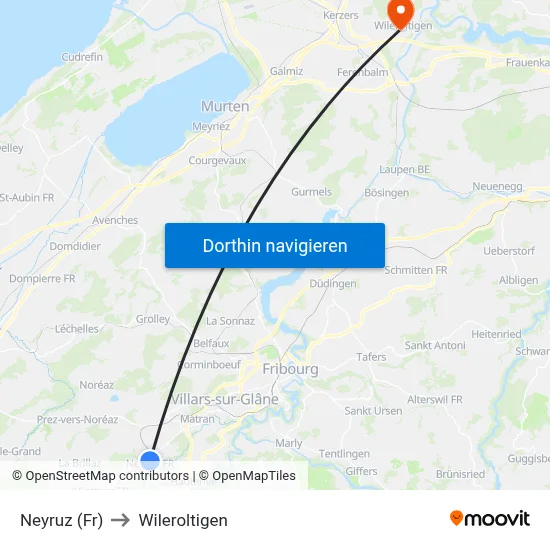 Neyruz (Fr) to Wileroltigen map