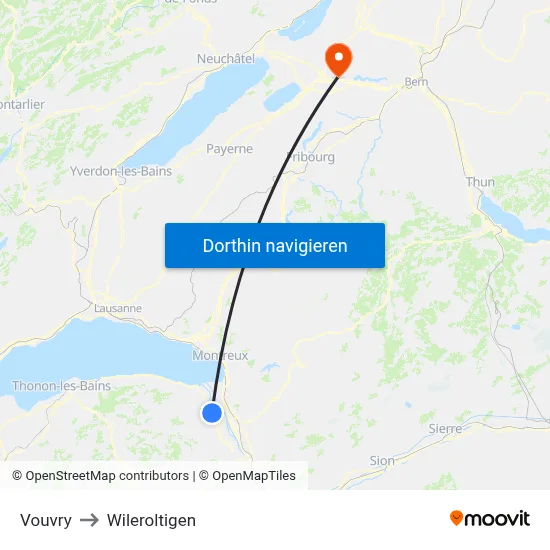 Vouvry to Wileroltigen map