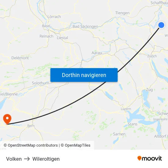 Volken to Wileroltigen map