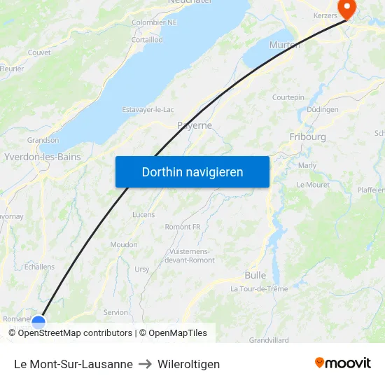 Le Mont-Sur-Lausanne to Wileroltigen map