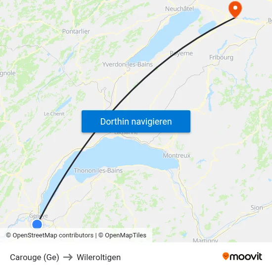 Carouge (Ge) to Wileroltigen map