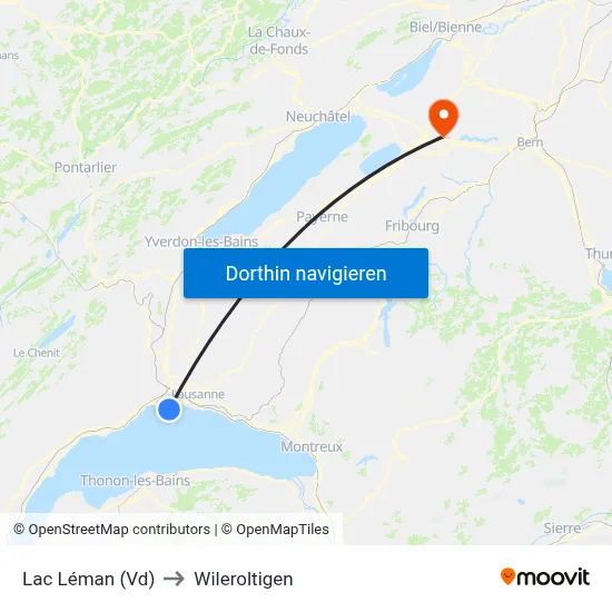 Lac Léman (Vd) to Wileroltigen map