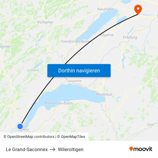 Le Grand-Saconnex to Wileroltigen map