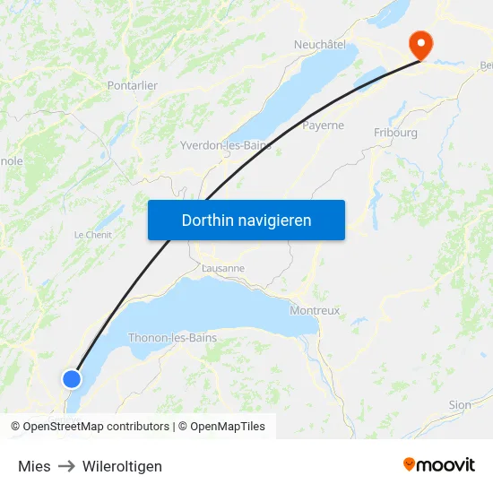 Mies to Wileroltigen map