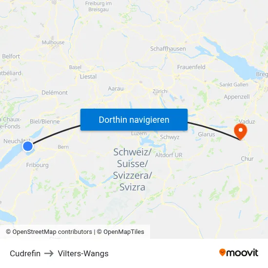 Cudrefin to Vilters-Wangs map