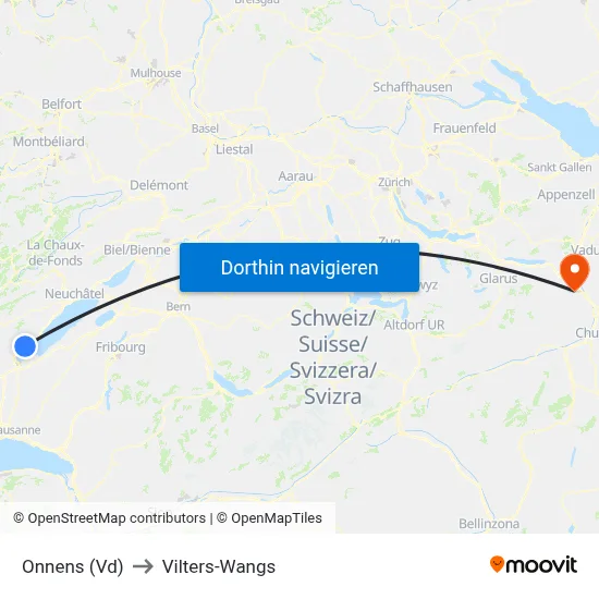 Onnens (Vd) to Vilters-Wangs map