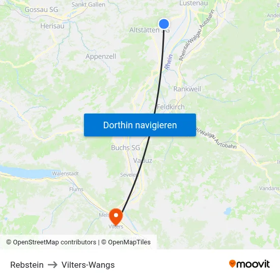 Rebstein to Vilters-Wangs map