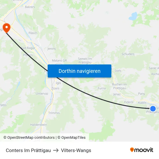 Conters Im Prättigau to Vilters-Wangs map