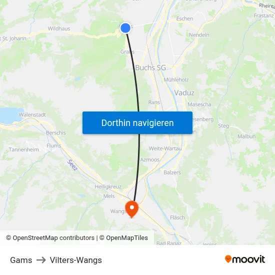 Gams to Vilters-Wangs map