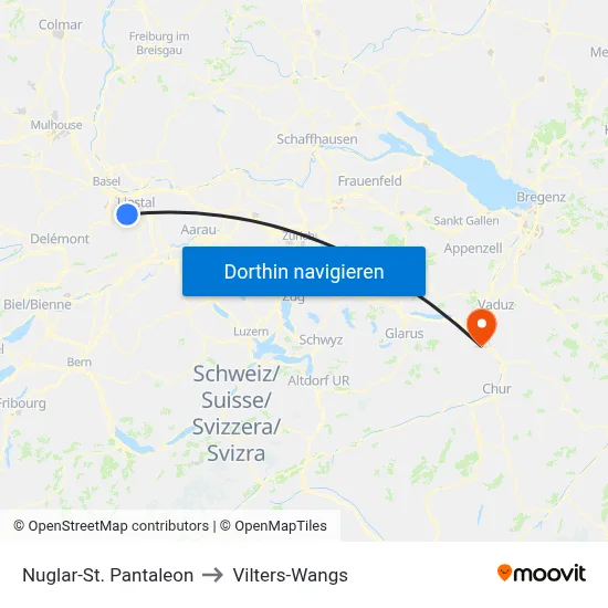 Nuglar-St. Pantaleon to Vilters-Wangs map