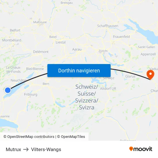 Mutrux to Vilters-Wangs map