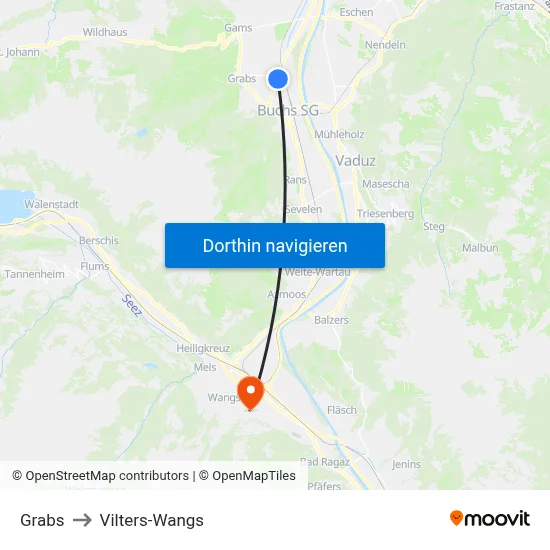Grabs to Vilters-Wangs map