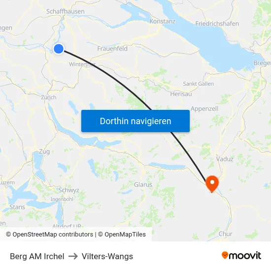 Berg AM Irchel to Vilters-Wangs map